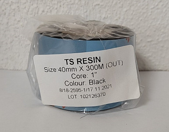 Термотрансферная лента 40MM*300M, BLACK, Resin, OUT, 1"